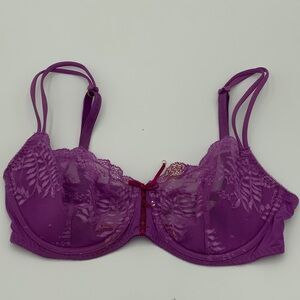 Purple Lace Unlined Demi Underwire Bra - Women's Intimates